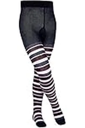 Falke Unisex Kinderen Mixed Stripe panty katoen zwart blauw vele andere kleuren versterkte kinderpanty met patroon ondoorzichtig katoenen panty bont met strepen 1 stuk, , 80/92 cm