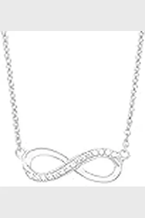 QS by s.Oliver Collier met hanger 925 sterling zilveren dames collier, met cubic zirkonia synth., 42+3 cm, , Infinity, Wordt geleverd in sieraden geschenkverpakking, 2012527