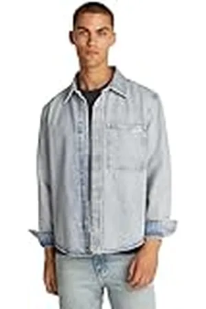 Calvin Klein Jeans Heren Regular Denim Shirt J30J327021 L/S Shirt, Denim (Denim Light), S, , S
