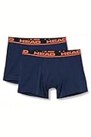 Head Basic Boxershorts voor heren, verpakking van 2 stuks, Blauw/Oranje, XXL