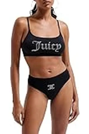 Juicy Couture Dames Juicy Diamante Bralette & HIGH Leg Brief Lingerie Set, , Standaard (56 Pack), , One size