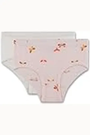 Sanetta Meisjesonderbroek | Hoge kwaliteit en duurzame katoenen modal Mix. Slip met strepen en vlinder-allover | Inhoud: set van 2 ondergoed voor meisjes, , 104 cm