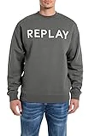 Replay Heren sweatshirt regular fit met ronde hals, , XS
