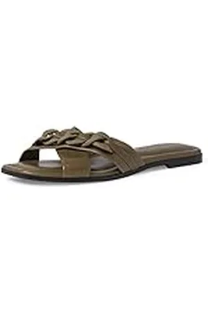 Tamaris 1-1-27101-28 platte sandalen voor dames, dark olive, 38 EU