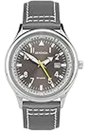 Sekonda Quartz herenhorloge met grijze wijzerplaat, analoog display en bruine leren band 3882.27