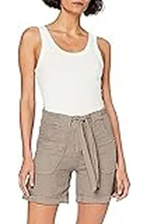 Bonateks Bermuda short met zakken en sjaalriem, 100% linnen, DE-maat: 38, Amerikaanse maat: M, short, woestijn - Made in Italy, , 38