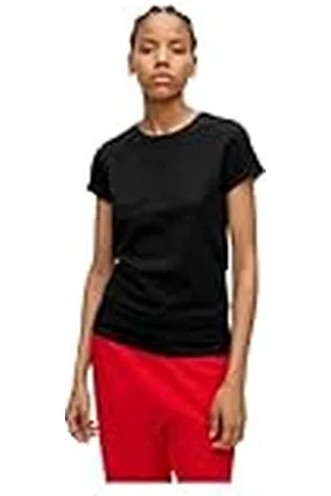 HUGO BOSS Dames The Plain Tee T-shirt van katoen-jersey met logo-print, , S
