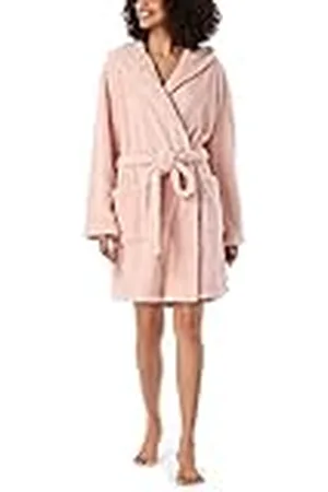 Schiesser Damen Bademantel kuschelig und warm mit Kapuze - Teddy Fleece