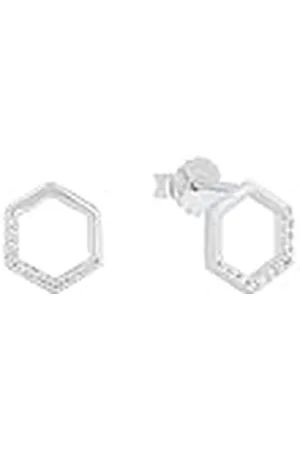 QS by s.Oliver Oorbellen 925 sterling zilveren dames oorbellen, met zirkonia synth., 0,9 cm, , Wordt geleverd in sieraden geschenkverpakking, 2031421