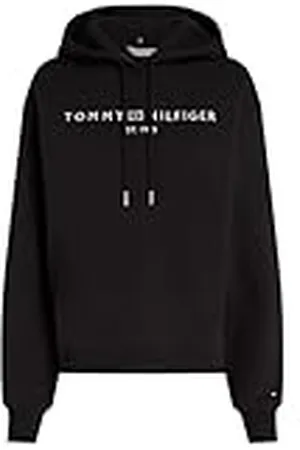 Tommy Hilfiger Dames MDRN REG CORP LOGO HOODIE WW0WW43598 Pullover Hoodie, Zwart, S, , S