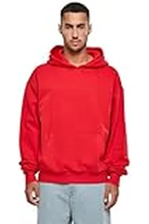 Build Your Brand Capuchontrui van katoen, zeer duurzaam, voor heren, Urban Red, XS