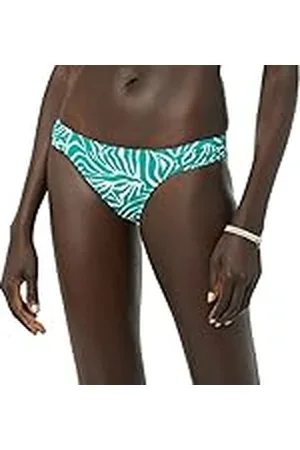 Amazon Bikinibroekje met zijtabblad voor dames, groene zebrastreep, medium