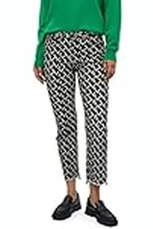 Peppercorn Fione Printed Mw Cropped Jeans | Zwarte Jeans voor Dames UK | Spring Jeans | Maat 10