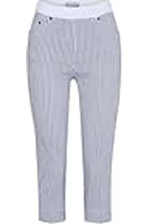 Brax By Brax Pamina Capri rondom jersey, seersucker strepen, slim fit broek, , 32W / 32L