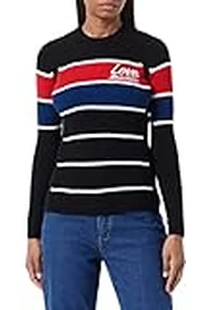 Moschino Dames Slim Fit Lange Mouwen Ronde Hals with Love Embroidery Sweater Sweater, , 46