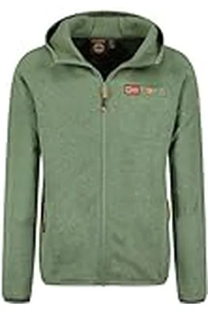 Geographical Norway Tiparni Dikke fleece voor heren, warm, ritssluiting, sweatjack, winter, warm, zacht, sweatshirt met lange mouwen, ideaal voor herfst en winter (amandelgroen 2XL),