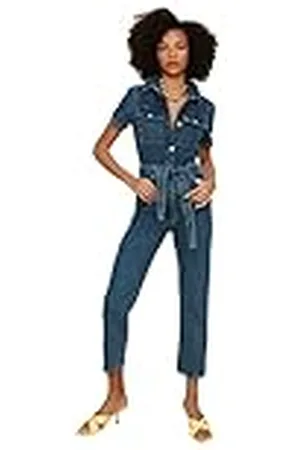 Trendyol Dames effen geweven jumpsuit, , 34