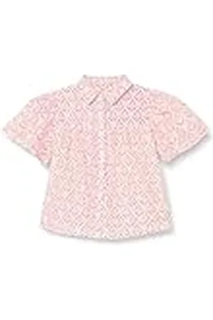 Mimo Meisjes (Kids) blouse met korte mouwen 26130134, Neon Pink, 122, , 122 cm