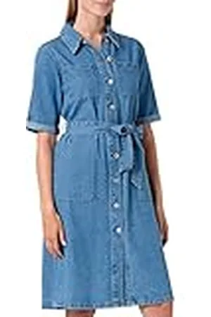 ONLY OnLJENIFER SS Lange Belted DNM Jurk BJ Jurk, Medium Blue Denim, XS