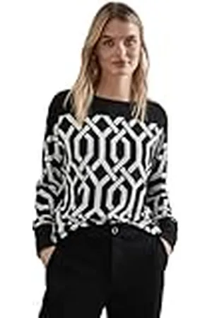 Street one EOS_Cosy Jacquard Shirt met hoge manchetten, , 34