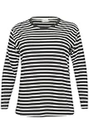 Kaffe Plus-size T-shirt voor dames, lange mouwen, regular fit, ronde hals, , L