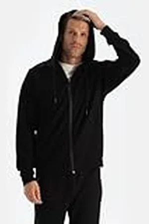Dagi Heren Black Hooded Zipper Sweatshirt, XL, , XL