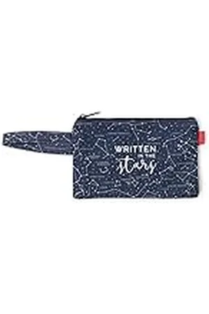 Legami Clutch, praktisch, ritssluiting, stoffen band, 21,5 x 14 cm, belettering wandellust, reisthema