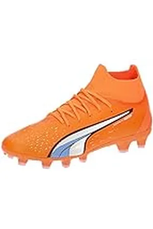 PUMA Unisex Kids Ultra Pro Fg/Ag Jr Voetbalschoen, Ultra Oranje Wit Blauw Glimmer, 34 EU