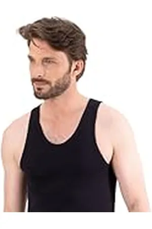 Eminence Puur katoenen tanktop voor heren, Zwart (Zwart 0007), S
