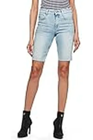 G-Star RAW Noxer High Slim Raw Edge Shorts voor dames, blauw (Sun Faded Topaz Blue D17222-c296-b494), 25