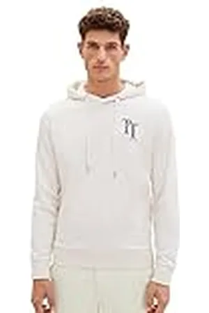 TOM TAILOR Basic hoodie voor heren met logo-print, , XL