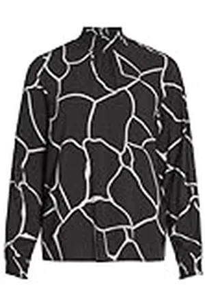 VILA Dames Vipaya High Neck L/S Top/Ec Lange Mouwen Blouse, Zwart//Aop:nia, 36