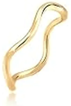 Elli Ring Dames Golven Minimaal Geo Trend in 925 Sterling Zilver