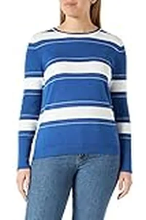 Gerry Weber Dames 171000-35711 Trui, Blauw/Ecru/Wit Ringel, 36, , 36