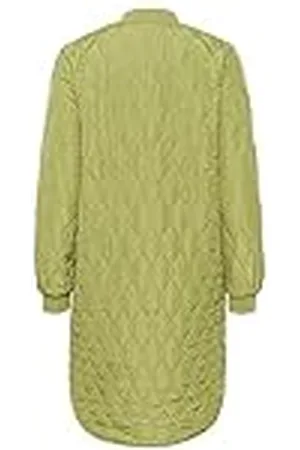 Kaffe Dames Quilted Coat Thigh Length Lange Mouwen Ronde Neck Rib Collar Outerwear Dames, , 38