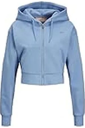 JJXX Dames Jxabbie Reg Ls Every Zip Hood SWT Noos Hoodie, Silver Lake Blue/Print:Bijou Blue Logo, M