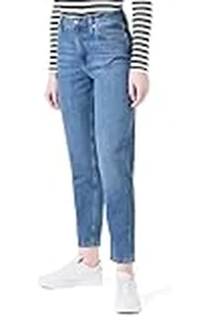 Calvin Klein PVH Europe B.V Mom Jeans J20j224514 Tapered, Denim (Dark Denim), 26W/28L Dames, , 26W x 28L
