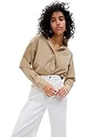 GAP Dames V-ls Popeline Big Shirt Shirt met button-down-kraag, , XXL, , XXL