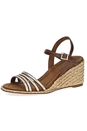 Caprice Dames 9-28305-42 sleehak sandalen, Cognac Gold, 42 EU