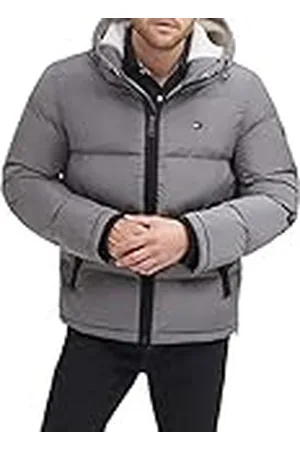 Tommy Hilfiger Klassieke donsjack met capuchon voor heren (standaard en groot en lang) alternatieve buitenkledingjas, , XXL