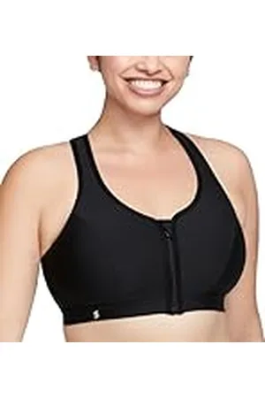 Glamorise Full Figure Plus Size Zip Up Front-Sluiting Sport BH Draadloos # 9266
