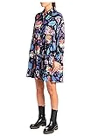 Replay Dames W9781 Jurk, 010 Zwart/Multicolor, L