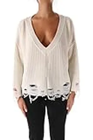 Pinko Oester-T-shirt met lange mouwen, zonder kraag voor dames, , L