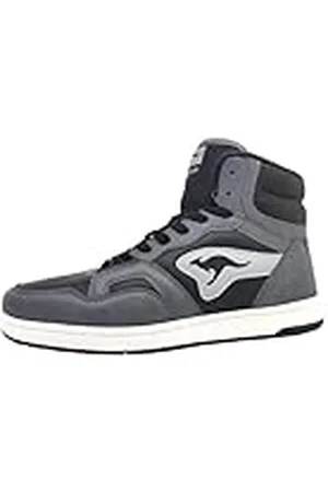 KangaROOS Unisex K-Slam Point Mid sneakers, Steel Grey/Jet Black, 39 EU, , 39 EU