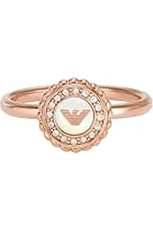 Emporio Armani Damesring roségoudkleurig roestvrij staal met parelmoer in het midden, EGS30202216.5
