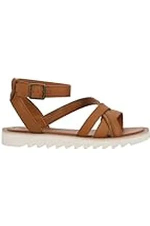 TOMS Dames Rory platte sandaal, Tan leer/Suede, 40 EU, , 40 EU