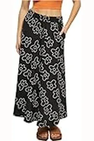 Urban classics Dames viscose midi-rok, , 5XL