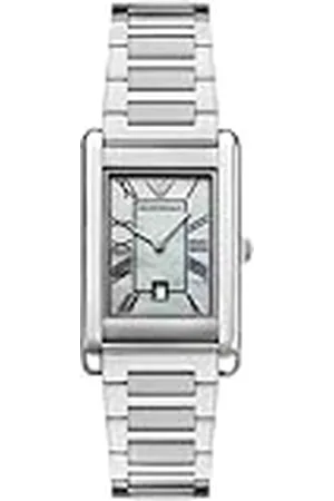 Emporio Armani Horloge Voor Mannen, Automatische Beweging en Kastmaat 36mm met Roestvrij staal, Lederen of Siliconen bandZilvertintZilvertint