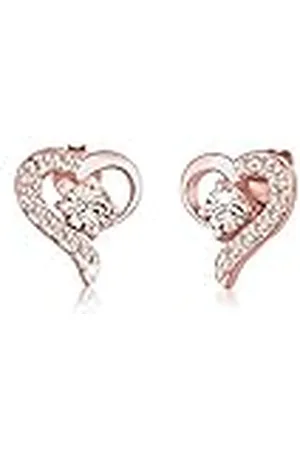 Elli Dames oorbellen hart liefde kristallen, Sterling zilver, kristal