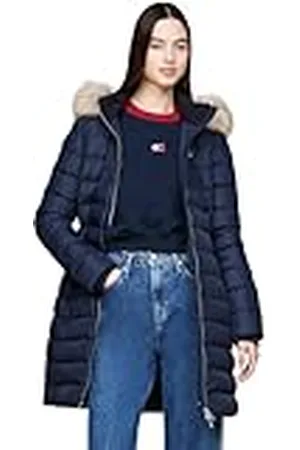 Tommy Hilfiger Dames TJW ESSENTIAL HOODED DOWN COAT DW0DW18864 Puffer Coat, Blauw (Dark Night Navy), XXS, , XXS